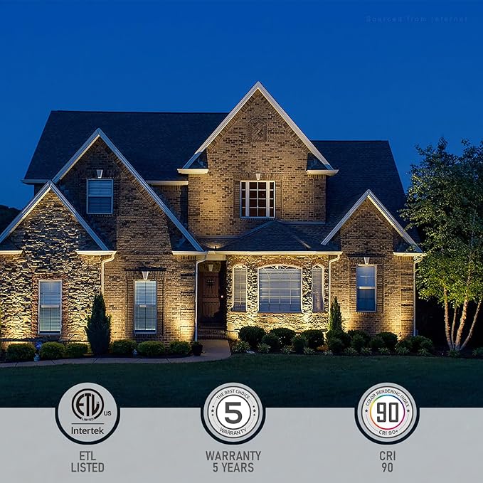 LEONLITE 12W/7.3W/3.7W Dimmable 5CCT LED Low Voltage Landscape Lights, Wall - Image 6
