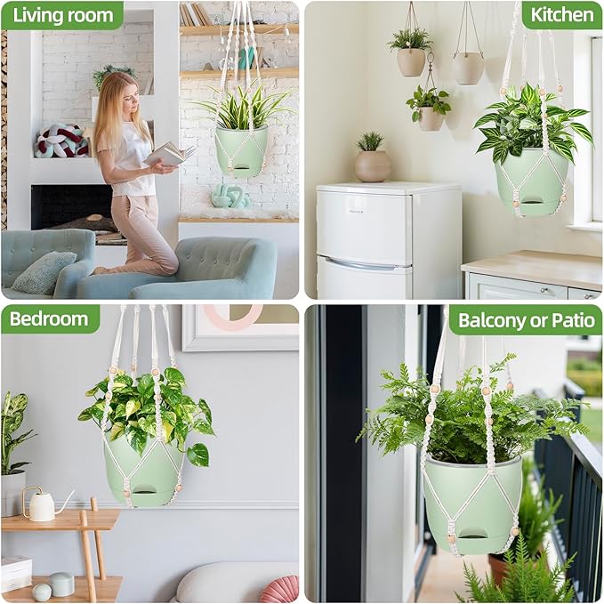 2-Pack 5.7-Inch Self-Watering Hanging Planters - Image 7