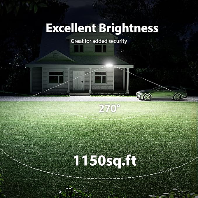 Onforu 75W LED Flood Light Motion Sensor Outdoor, 7000lm Dusk to Dawn Flood - Image 4