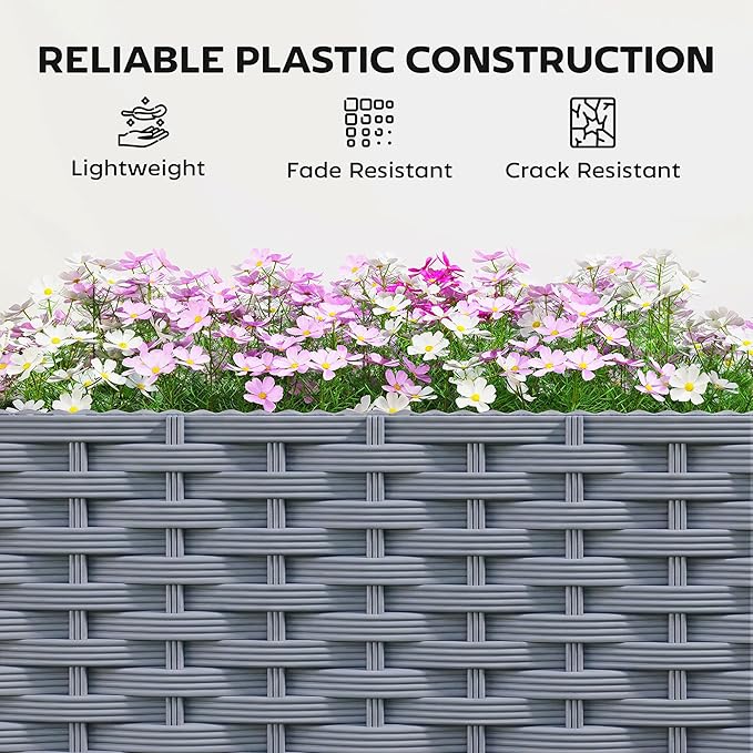 Outsunny Planter Box with Trellis, Self Watering Raised Garden Bed with - Image 6