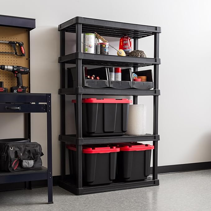 IRIS USA 5-Shelf Heavy Duty Plastic Storage Shelves, 750lb Capacity, Large - Image 2