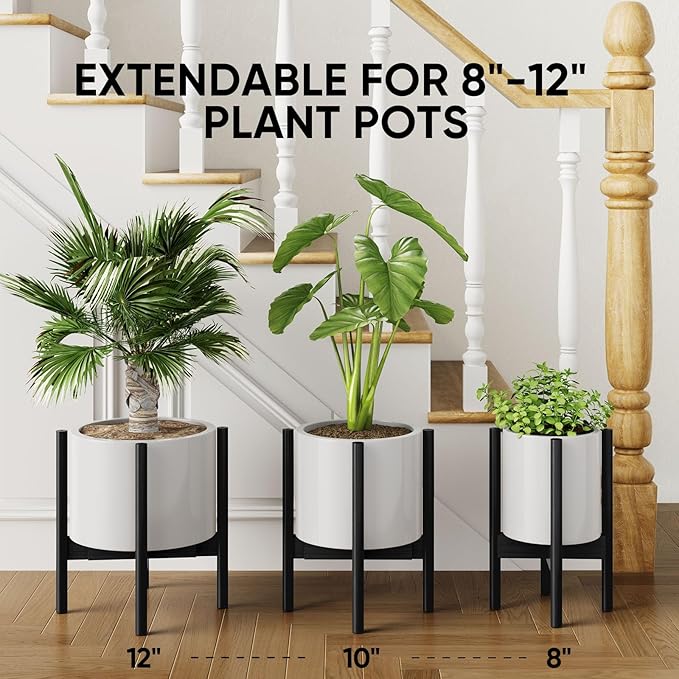 MUDEELA 2 Pack Indoor Plant Stands, 2 Tier Tall Plant Stand 30 inches, Mid - Image 3
