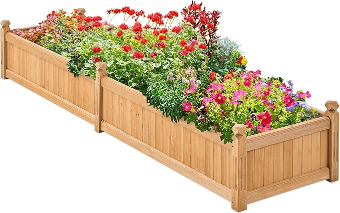 Yaheetech 90.5″ L×23.5″ W×16″ H Wooden Raised Garden Bed, Horticulture Wood by Yaheetech