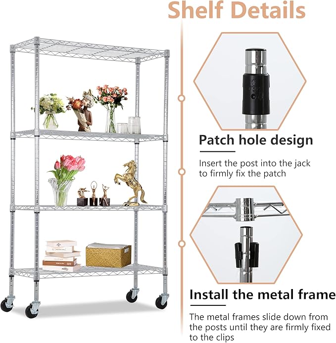 BestOffice | 4-Tier Wire Storage Shelves - Image 5