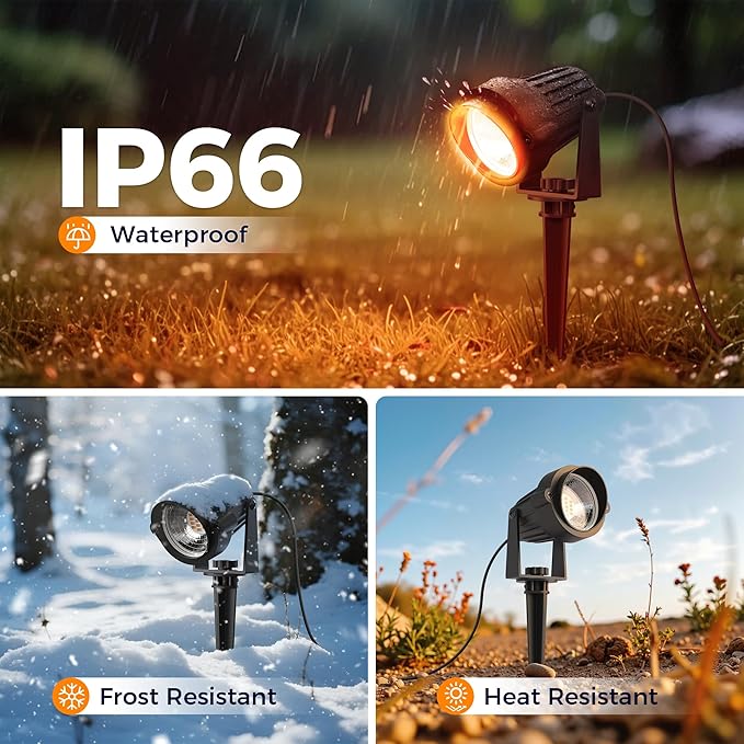 L LOHAS LED Halloween Orange and Purple Spotlights Outdoor, Auto On/Off 5W 120V - Image 3