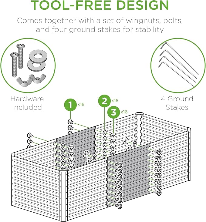 Best Choice Products 4x2x2ft Outdoor Metal Raised Garden Bed, Deep Root Box - Image 6