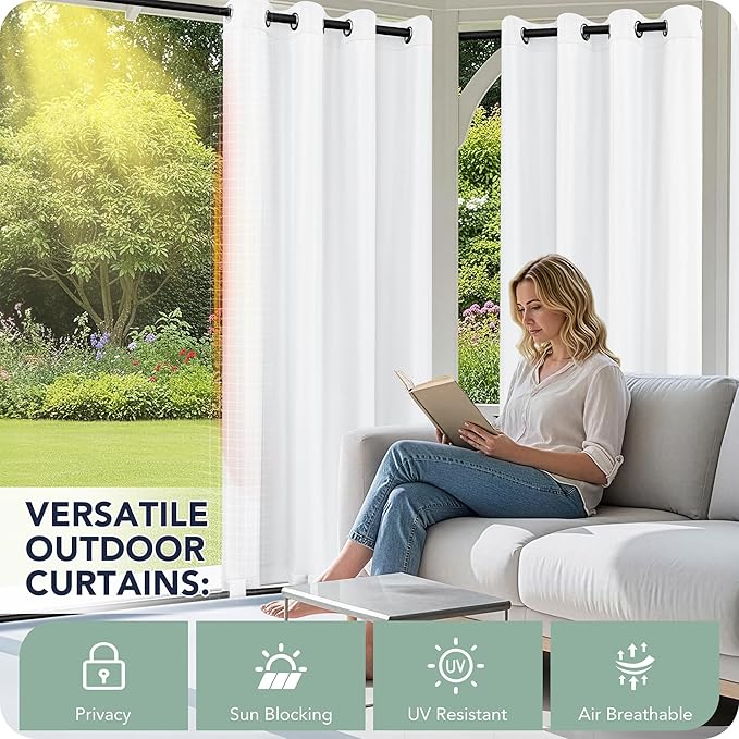 Outdoor Curtains for Patio Waterproof 6 Panels - Image 3