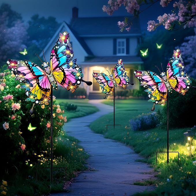 Hexagram Butterfly Garden Decor, Butterfly Solar Lights - Image 6