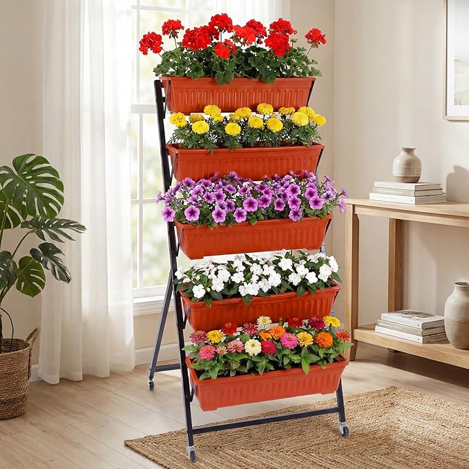 2 Pack 5-tier Vertical Garden Planter 4.5 ft Tall Raised Garden Bed - Image 6