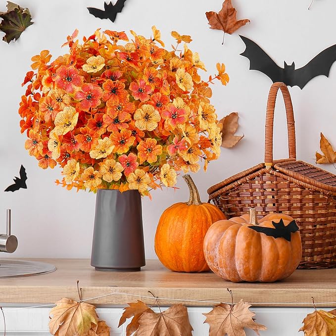 AGIRL 16 Bundles Artificial Fall Flowers Outdoor Indoor Decoration, No Fade - Image 7