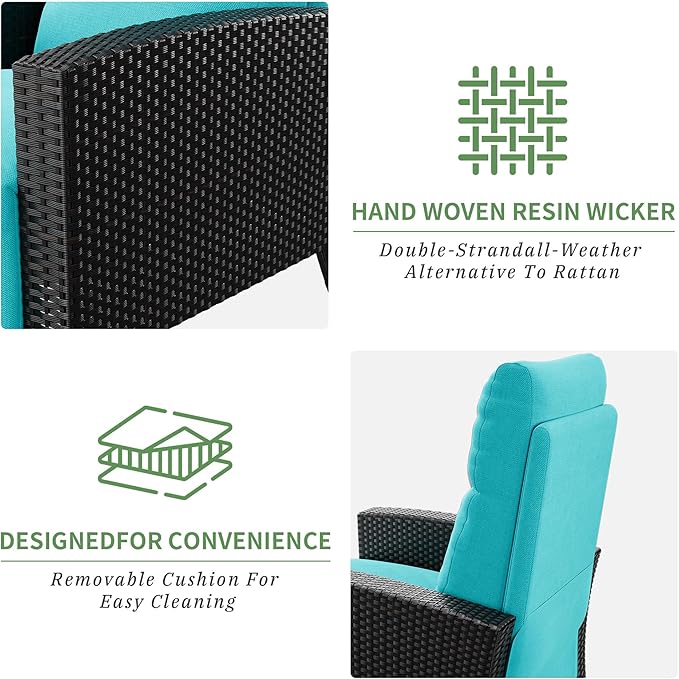 IDEALHOUSE Wicker Outdoor Recliner Reclining Patio Chairs - Image 9
