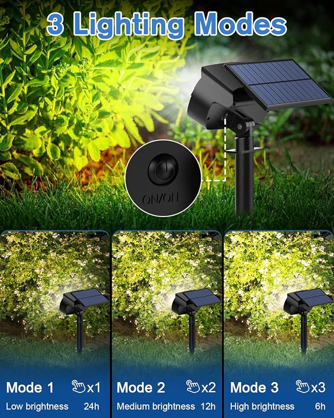 Fabrito Large Solar Spot Lights Outdoor 6 Pack, 1000 Lumens High Brightness - Image 5