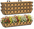 30 Inch Window Deck with Coco Liner, Fence Metal Hanging Flower Planter Window by YM