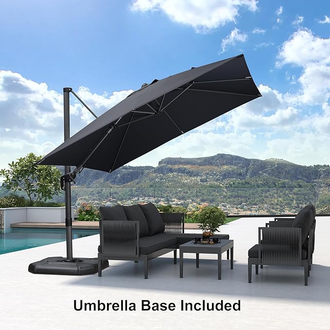 PURPLE LEAF 9.8' X 9.8' Tilting Patio Umbrella - Image 2