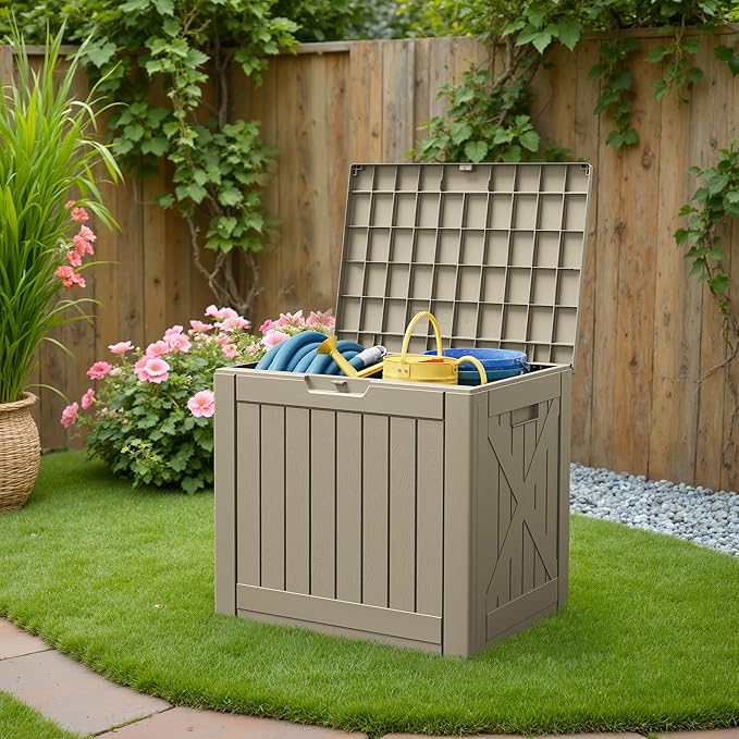 Patiowell 43 Gallon Resin Deck Box, Outdoor Storage Box - Image 5