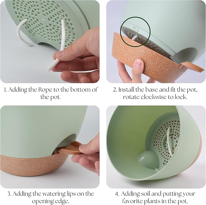Plant Pots 12/10/9 inch Set of 3, Self Watering Flower Pots Indoor Outdoor - Image 3
