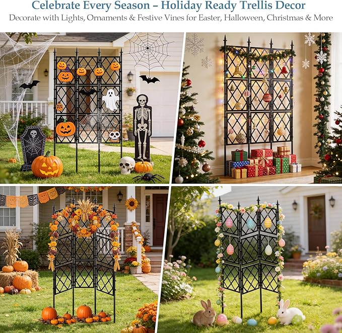 5.25FT Metal Garden Trellis for Climbing Plants Outdoor and Indoor - Image 8