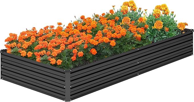 2PCS 8x4x1FT Galvanized Raised Garden Bed Kit, Vegetable Boxes-Rectangle Metal - Image 9