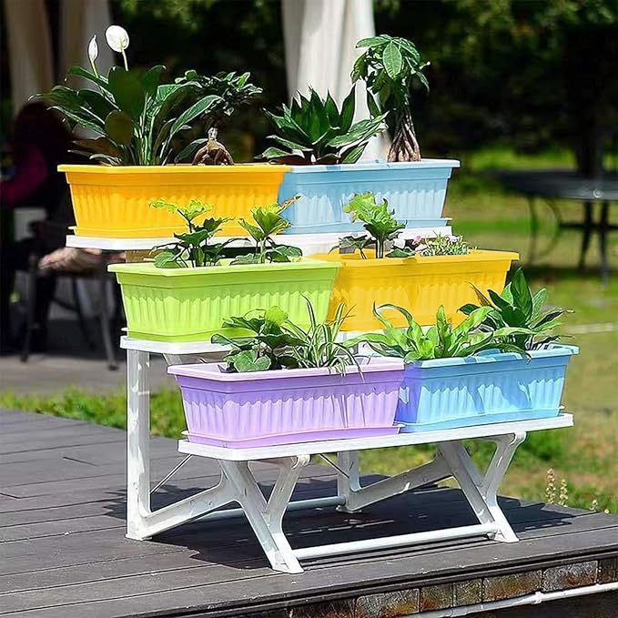 4 Packs 17 Inch Rectangular Window Flower Box Planter - Image 5