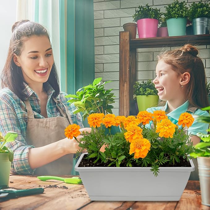 Window Box Planter, 6 Packs 17 Inches Rectangle Planters Box - Image 5