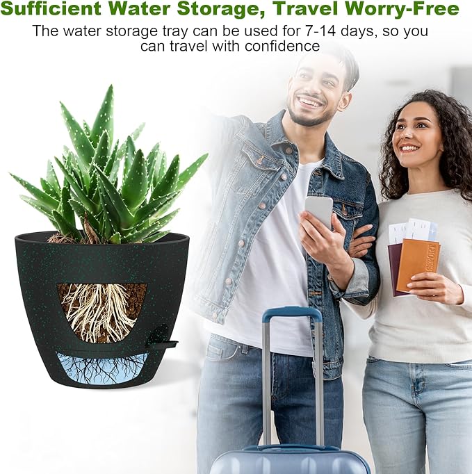 12 Inch Large Self Watering Pots, Flower Pots - Image 5