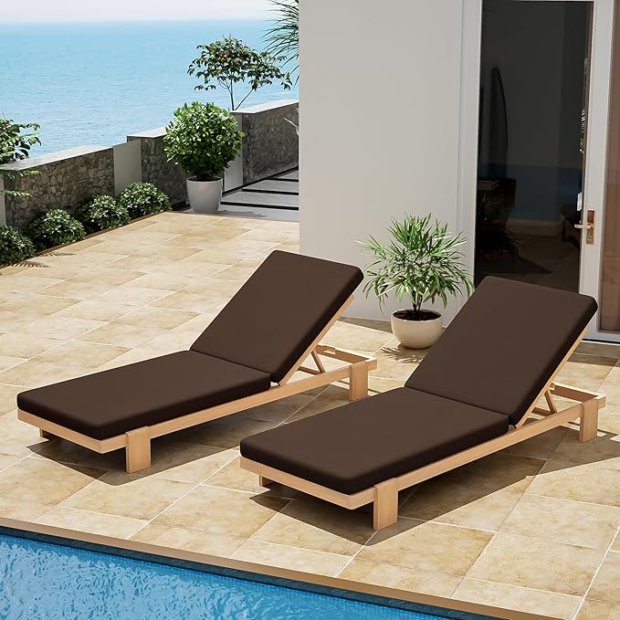 Christopher Knight Home Duska Acacia Wood Chaise Lounge Chair Set of 2 - Image 3