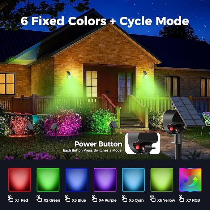 nipify 1 Pack Solar Lights Outdoor Waterproof, LED Solar Spot Lights - Image 3
