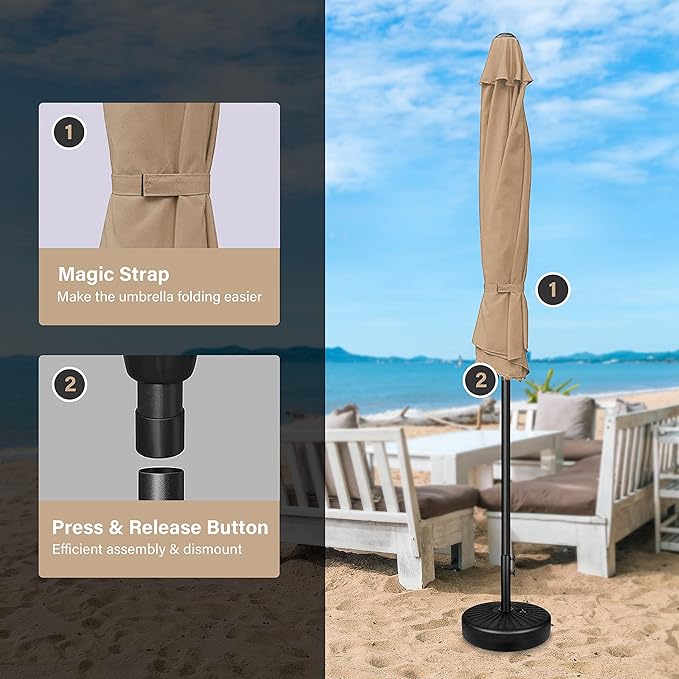 Simple Deluxe 9' Patio Umbrella Outdoor Table Market Yard Umbrella - Image 3