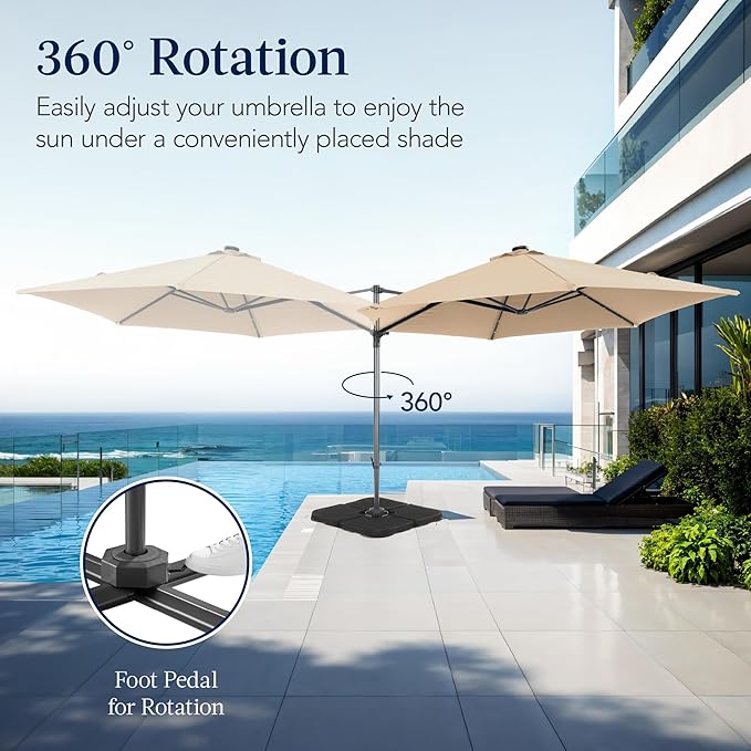 Best Choice Products 10ft Solar LED Offset Cantilever Hanging Market Patio - Image 3