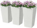 Outsunny Tall Planters for Outdoor Plants Set of 3, 24 in Taper Planters by Outsunny