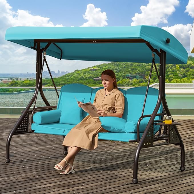 3 in 1 Patio Swing with Adjustable Canopy by YALISSEY