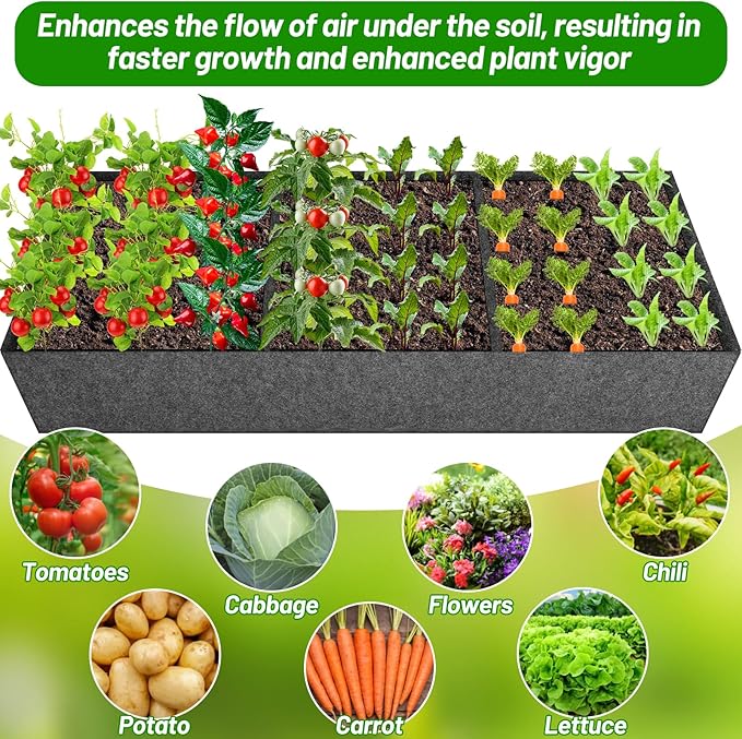 U-Shape Cucumber Trellis with Fabric Raised Garden Bed 65x50 Inch Metal Garden - Image 6