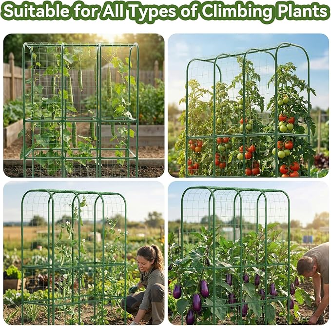 65" Tall Cucumber Trellis for Raised Bed, Garden Trellis for Climbing Plants - Image 4