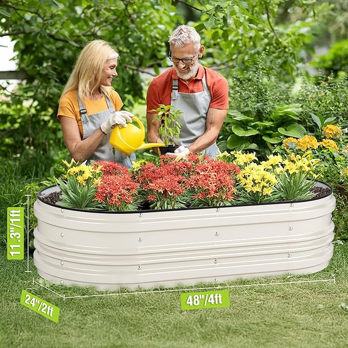 WORKPRO 2PK 4x2x1ft Outdoor Galvanized Raised Garden Bed Kit, Rust & Corrosion - Image 2