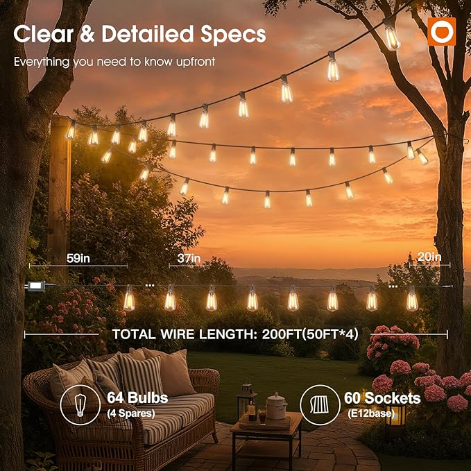 addlon 200FT Smart Outdoor String Lights - Image 6