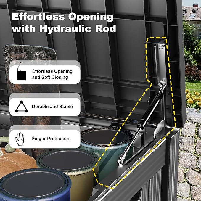 ROJIK 150 Gallon Outdoor Storage Box Waterproof - Image 6