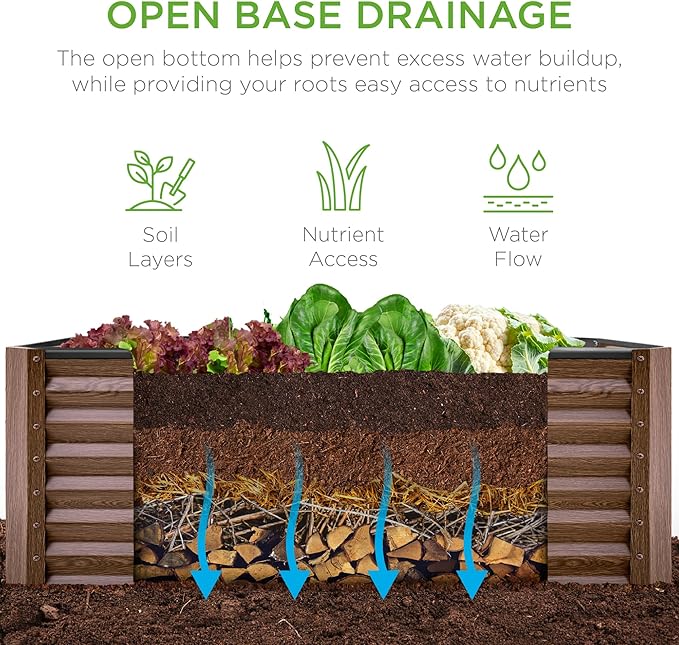 Best Choice Products 4x2x2ft Outdoor Metal Raised Garden Bed, Deep Root Box - Image 5