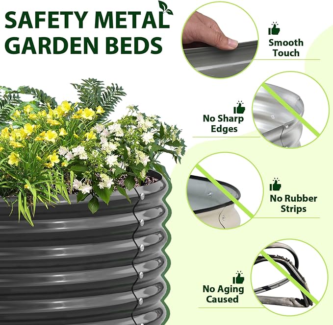 A ANLEOLIFE 8-Pack 4X4X1.5ft & 74x74x18in Deep Root Galvanized Raised Garden - Image 5