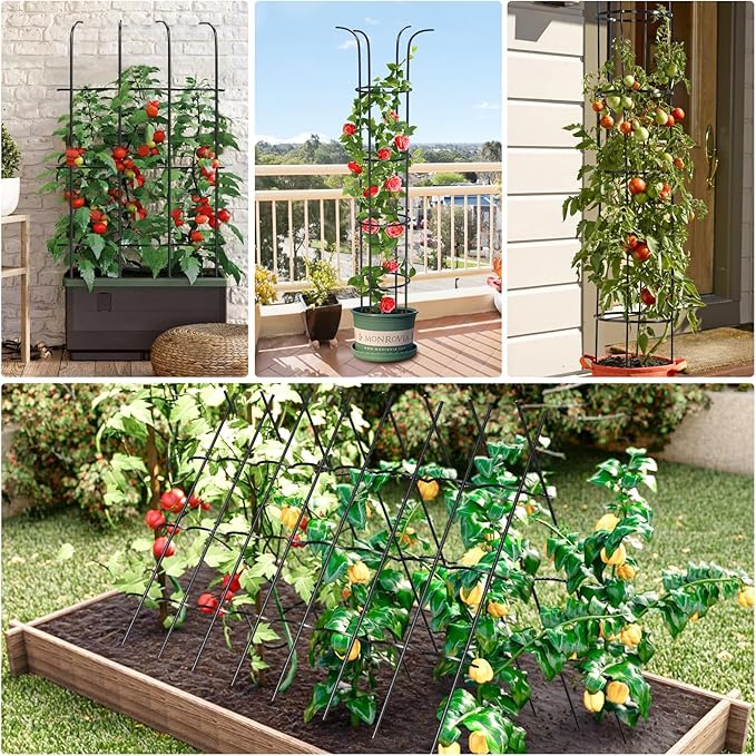 Tower Obelisk Garden Trellis for Climbing Plant，6.3FT/75.6" Rustproof Metal - Image 6