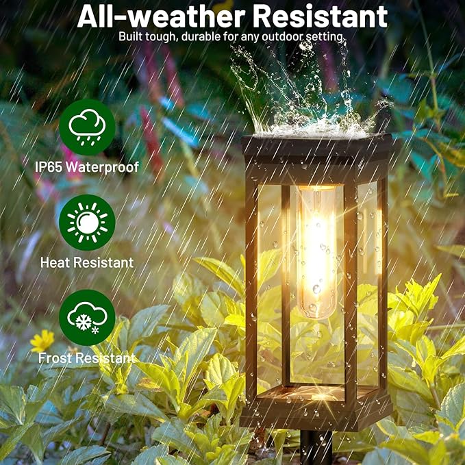 BesLowe Solar Pathway Lights Outdoor, Super Bright Outside Lights - Image 3