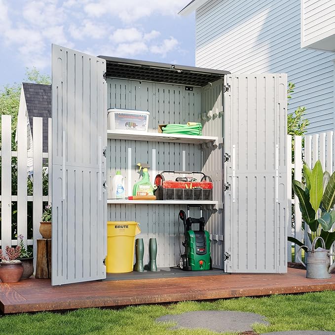 Aoxun White Resin Outdoor Storage Shed by Aoxun