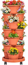 VECELO 7 Tier Vertical Garden Planter, Self Watering Stackable Planters by VECELO