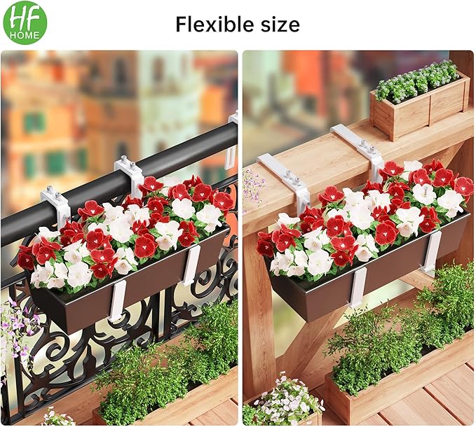 HFHOME Set of 6 Adjustable Window Planter Box Brackets, Planter Shelving - Image 4