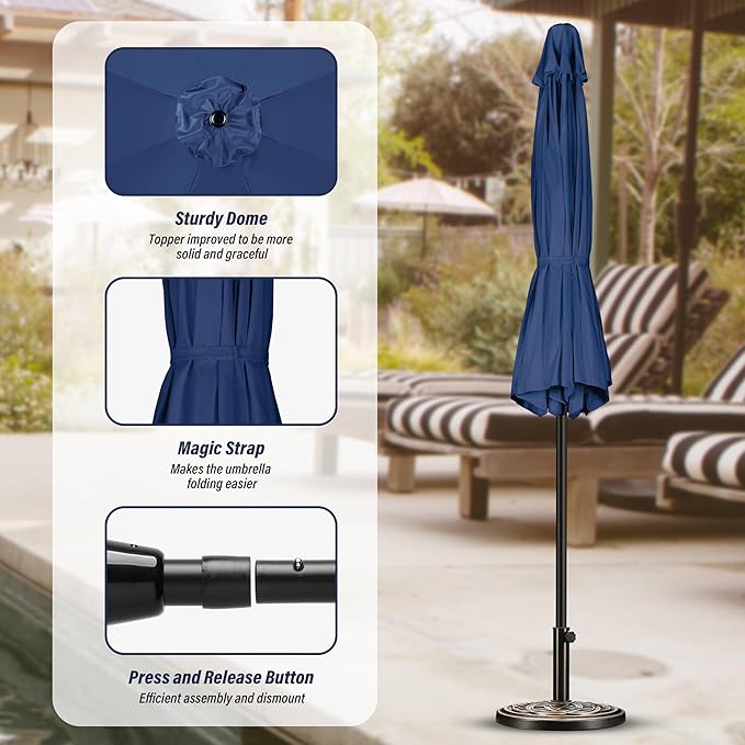Simple Deluxe 9' Patio Umbrella Outdoor Table Market Yard Umbrella - Image 3