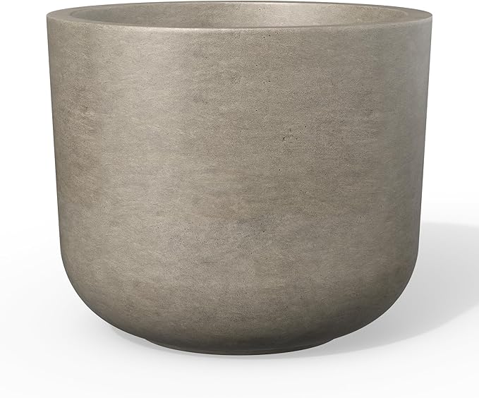 Kante Round Concrete Planter, 13.2 Inch Dia Classic Style Large Plant Pot by Kante