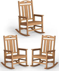 Ciokea Oversized Outdoor Rocking Chairs Set of 3, 380lbs Heavy-Duty Large Patio by CIOKEA