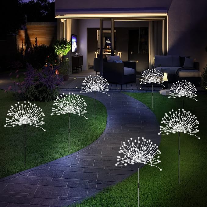 Unihoh Solar Garden Lights Outdoor, 4 Pack 120 LED Waterproof Decorative String - Image 4