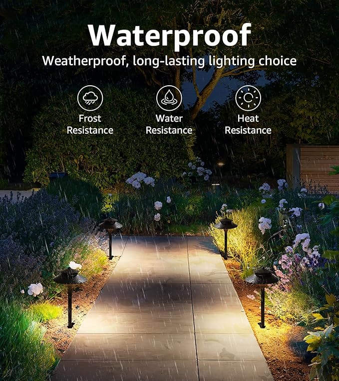 SUNVIE 3W Low Voltage Pathway Lights Wired Landscape Path Lights Outdoor Low - Image 4