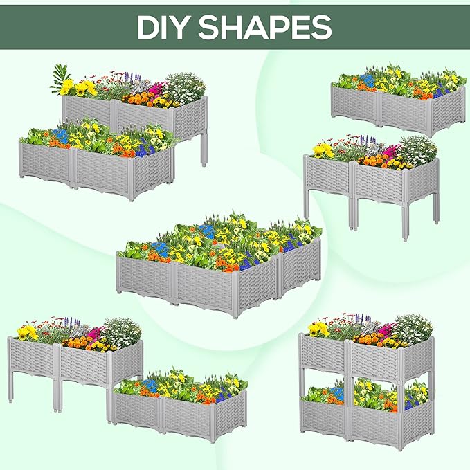 Outsunny 4 Piece Raised Garden Bed - Image 4