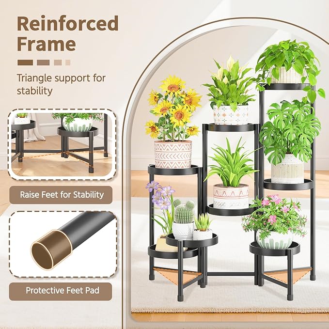 LASZOLA 8 Tiered Folding Tall Plant Stand Indoor - Image 3
